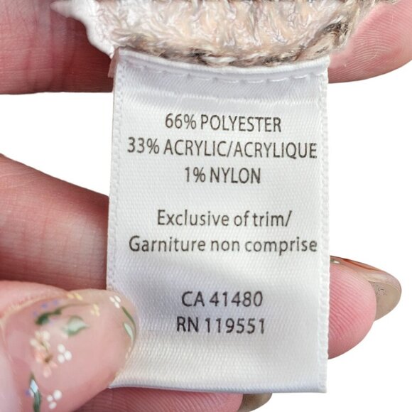 Gentle Fawn Puff Sleeve Knit Light Tan Pink Sweater Sz S - Picture 8 of 10